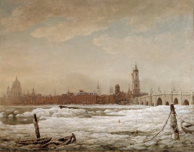Puente de Londres en la Gran Helada de 1776, 1776 de William Marlow